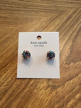 kate spade Multicolor Glitter Crystal Stud Earrings for Kids